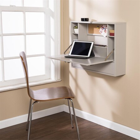 Gfancy Fixtures Gray Wall Mount Folding Desk GF3109303